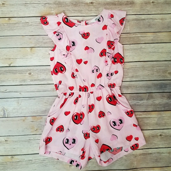 H & M Girls Romper with Hearts - Picture 2 of 5